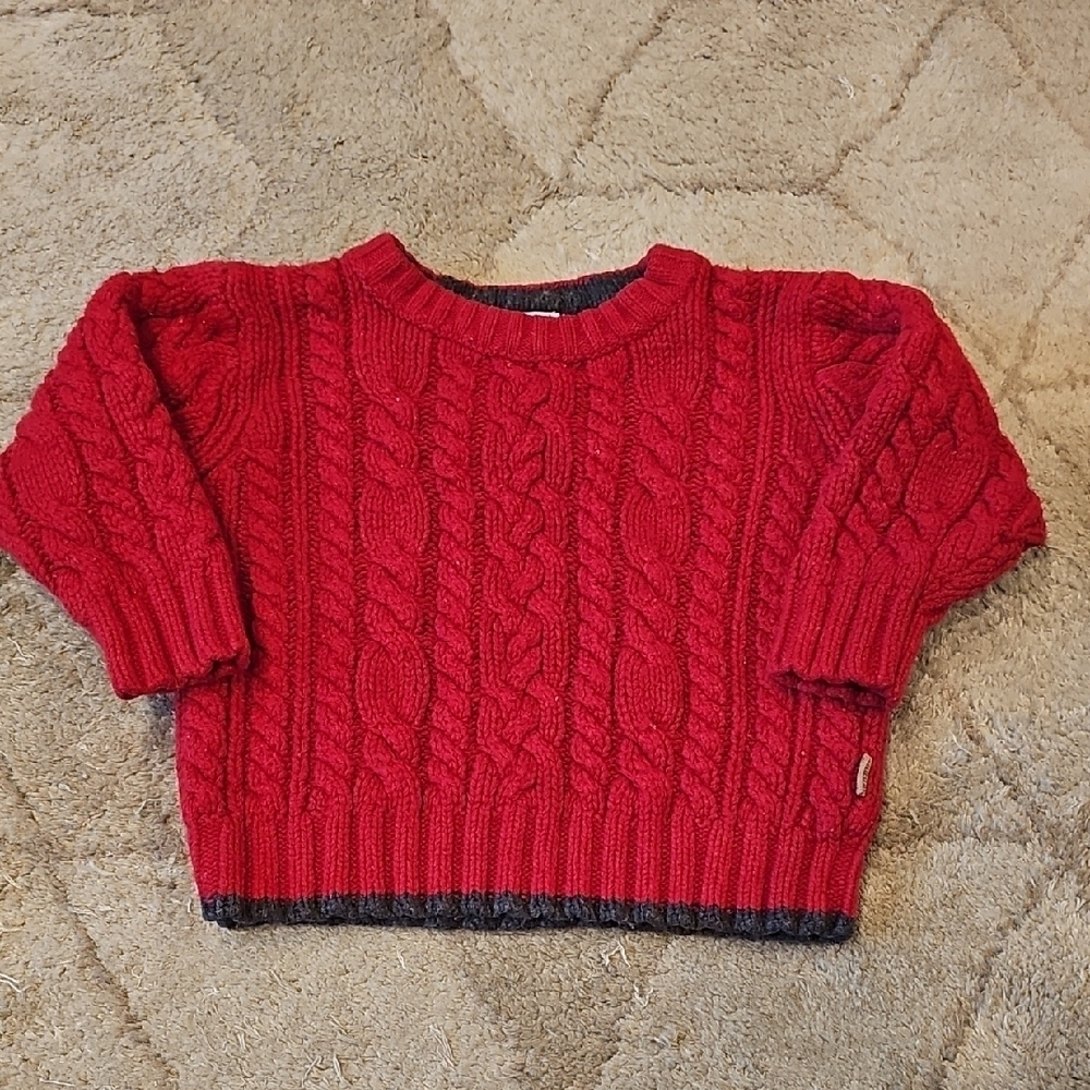 Old Navy Vibrant Red Cable Knit Sweater